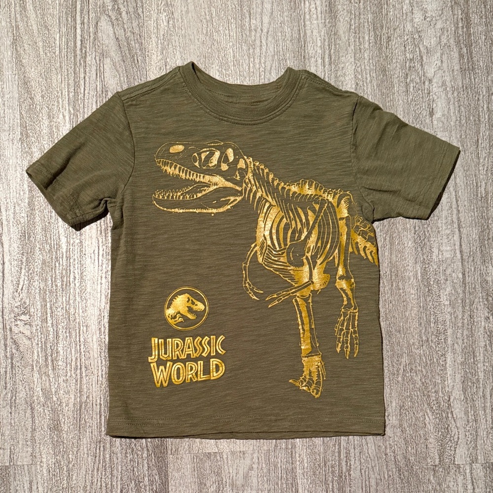 Jurassic World Dinosaur Skeleton Tee - Olive Green